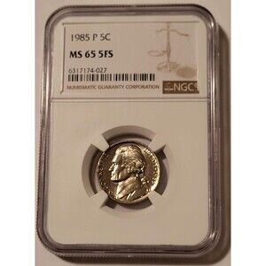 1985 P Jefferson Nickel MS65 5FS NGC